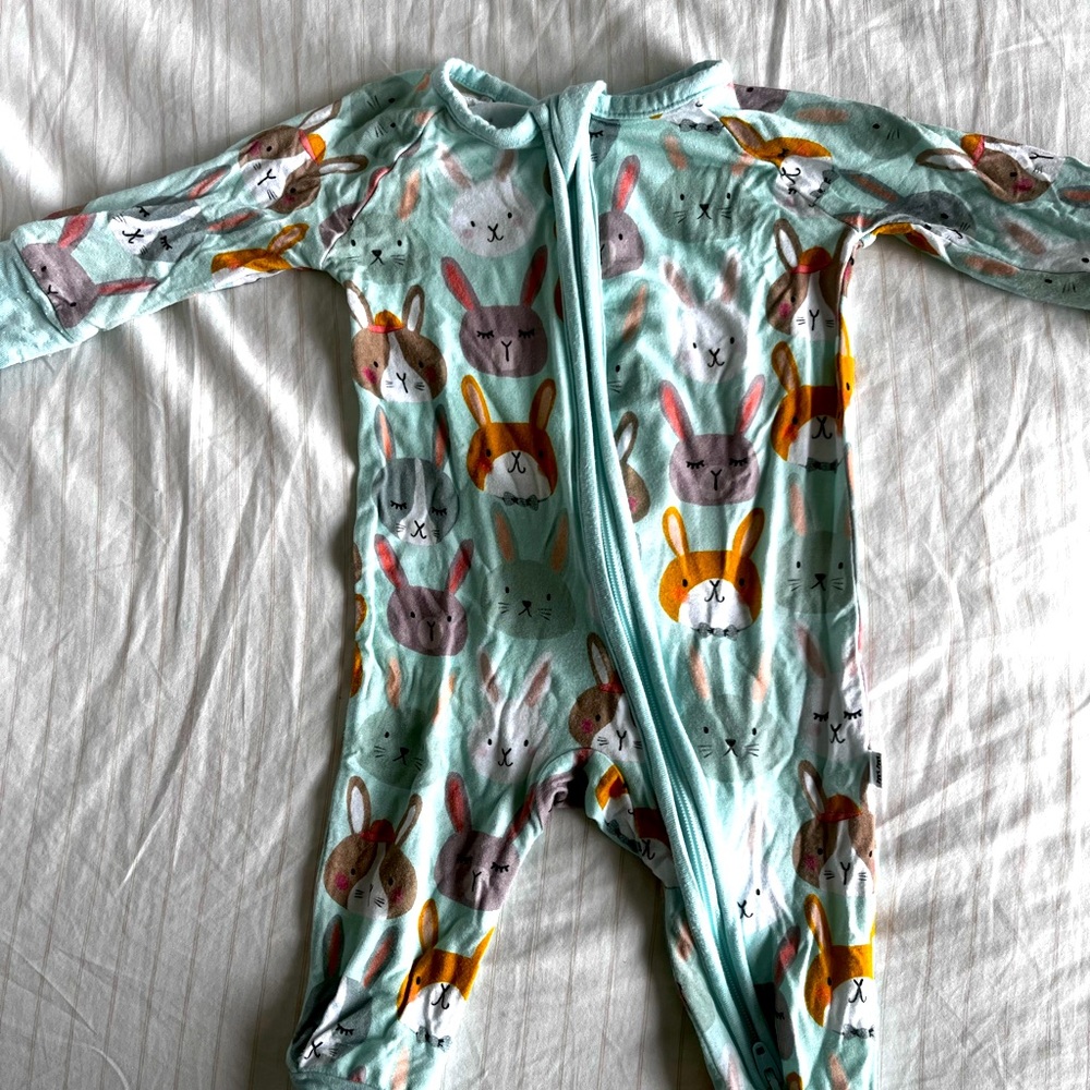 Little Sleepies Zippies- newborn- bunny print